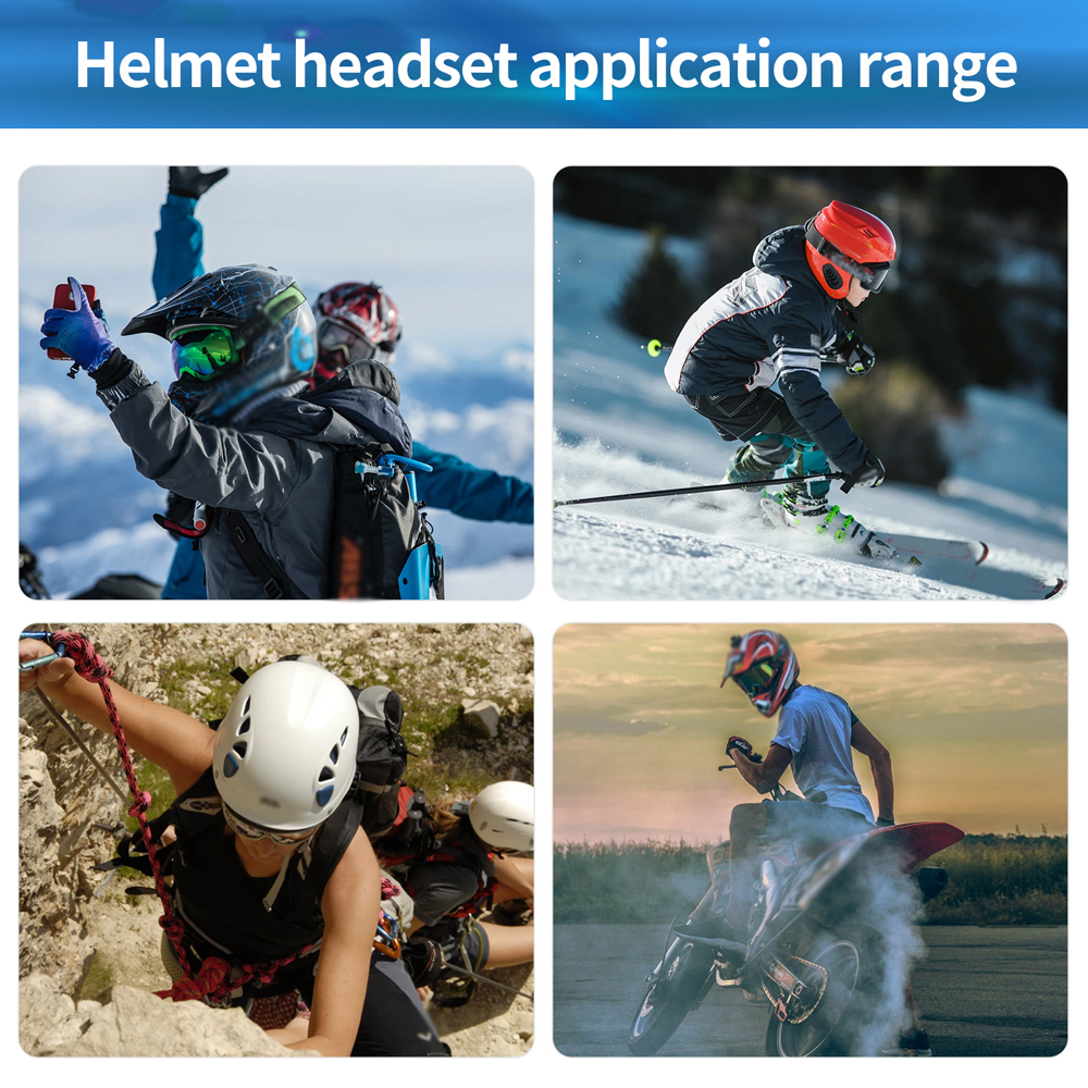 Motorcycle Helmet Headset BT5.0 Waterproof Headphone Noise Reduction Support Hands-Free Calling Auto-Answer Stereo Music Built-in FM Radio