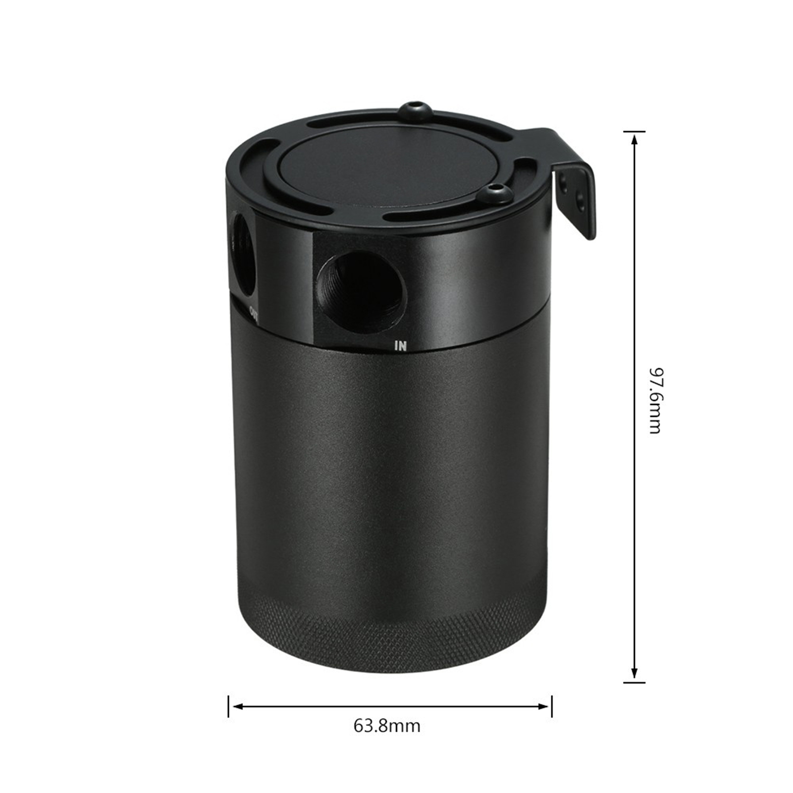 Baffled Aluminum 2-Port Oil Catch Can Tank Air Oil Separator