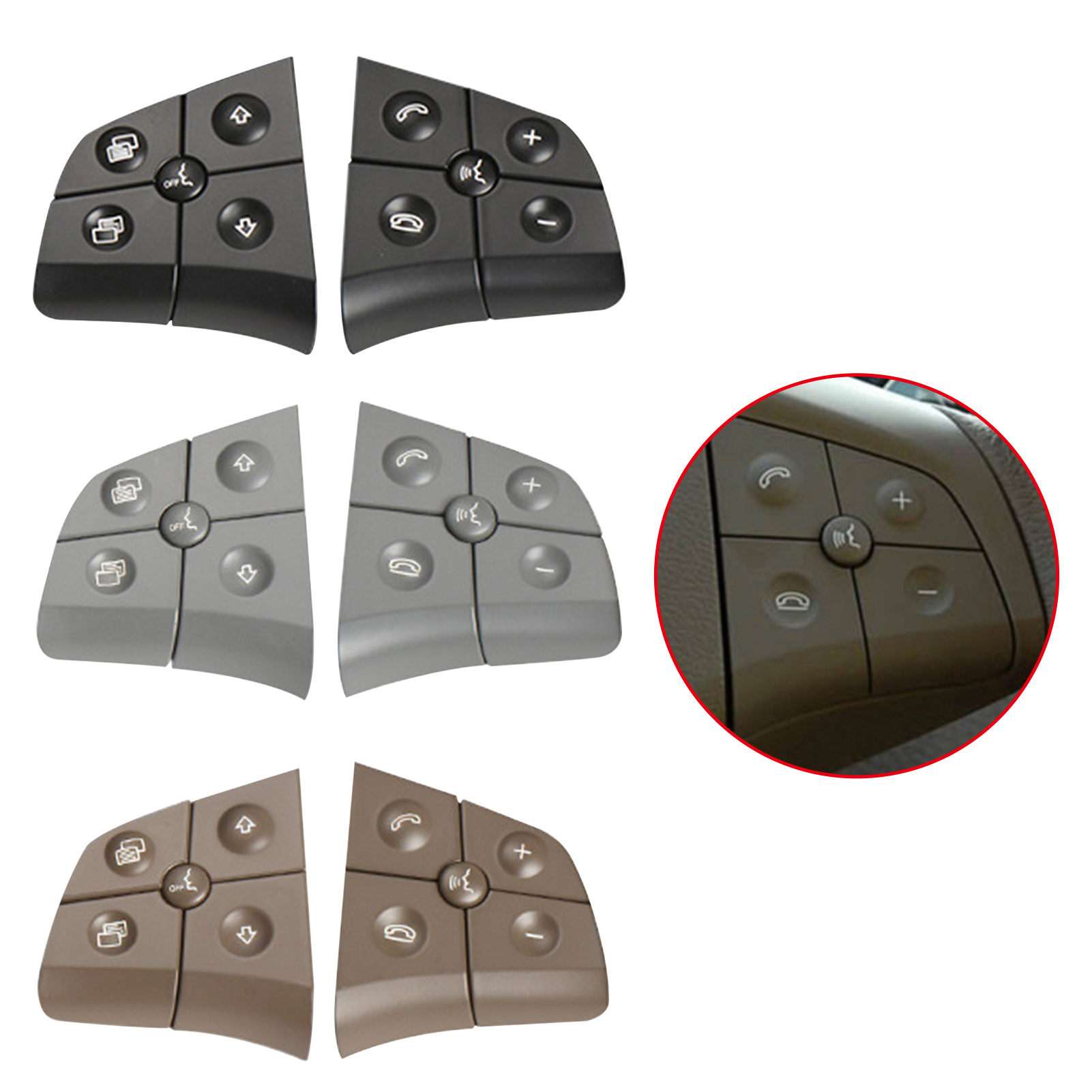 Steering Wheel Control Buttons Switch Replacement for Mercedes Benz W164 W245 W251 ML GL B R Class