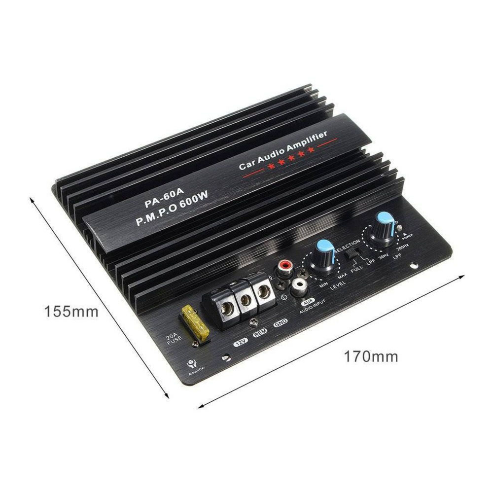 600W Car Subwoofer High Power Amplifier Board Single Channel Audio Amplifier Amp. 12.0V