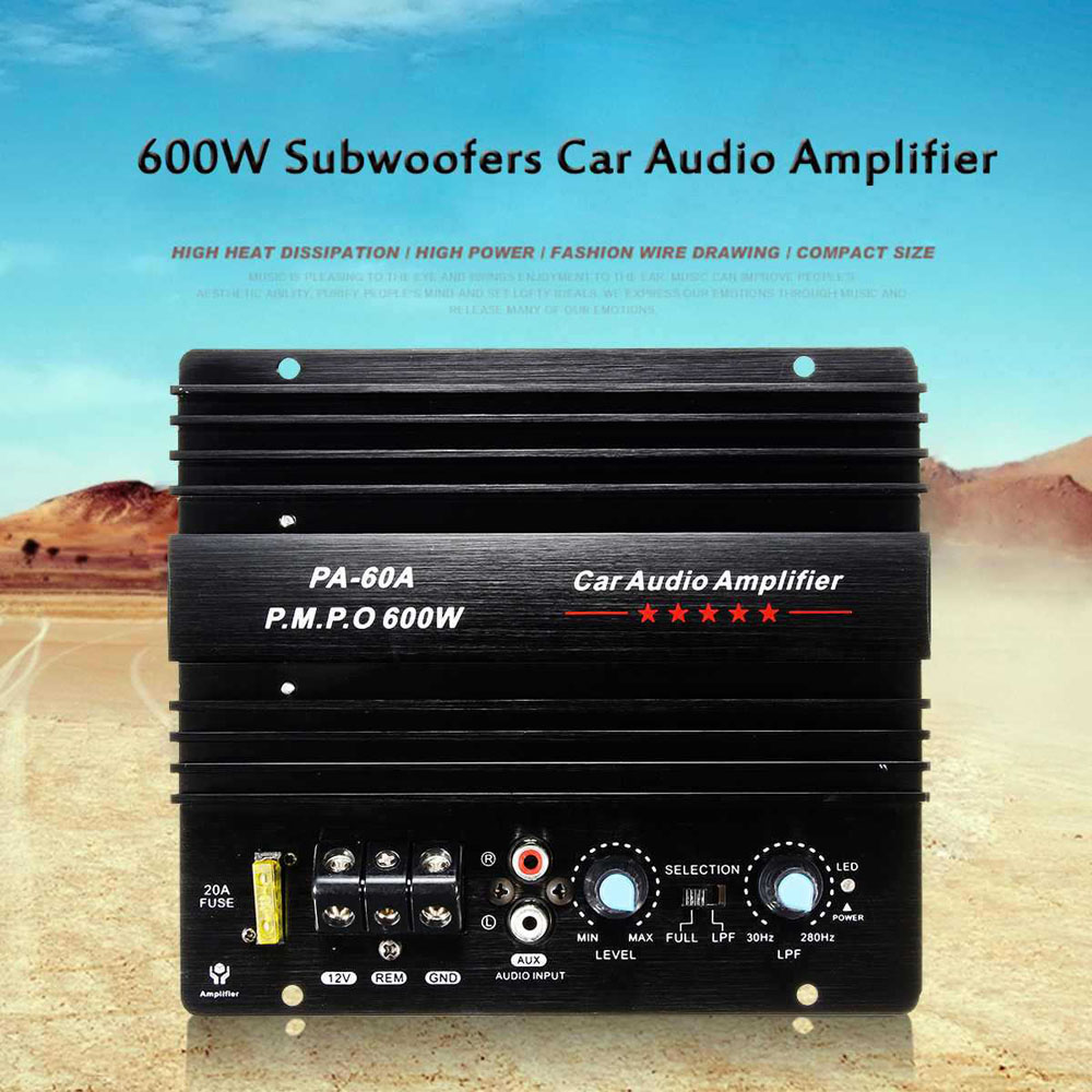 600W Car Subwoofer High Power Amplifier Board Single Channel Audio Amplifier Amp. 12.0V