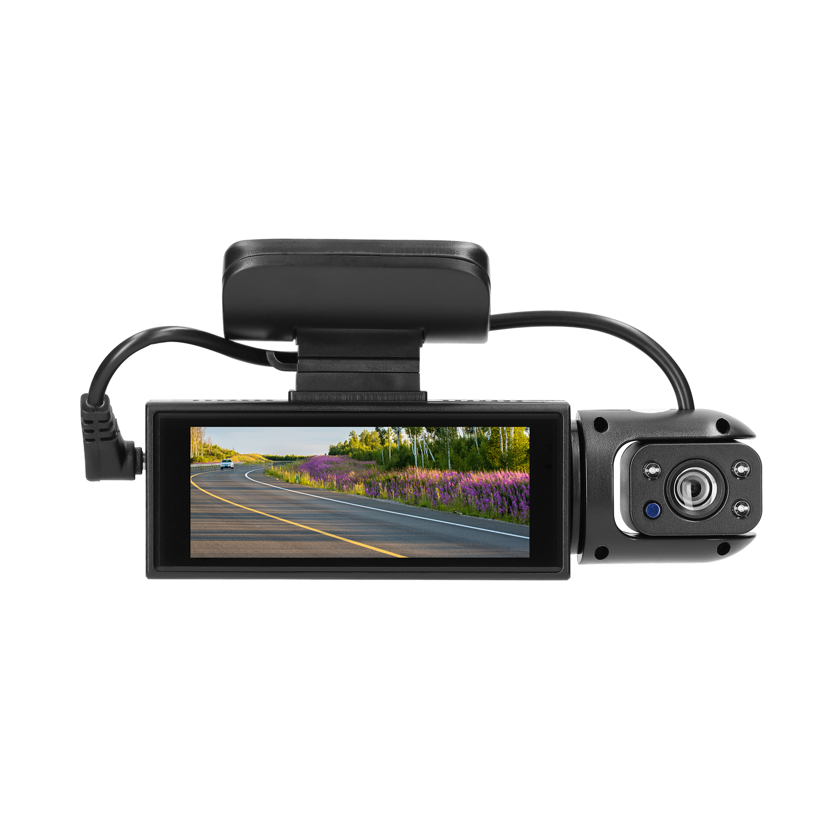 Multi-language Dual Lens Car Video Recorder Auto Dash Cam Car Camera Recorder Night Viewing Motion Detection DVR 170 Degree Wide Angle Car Camcorder