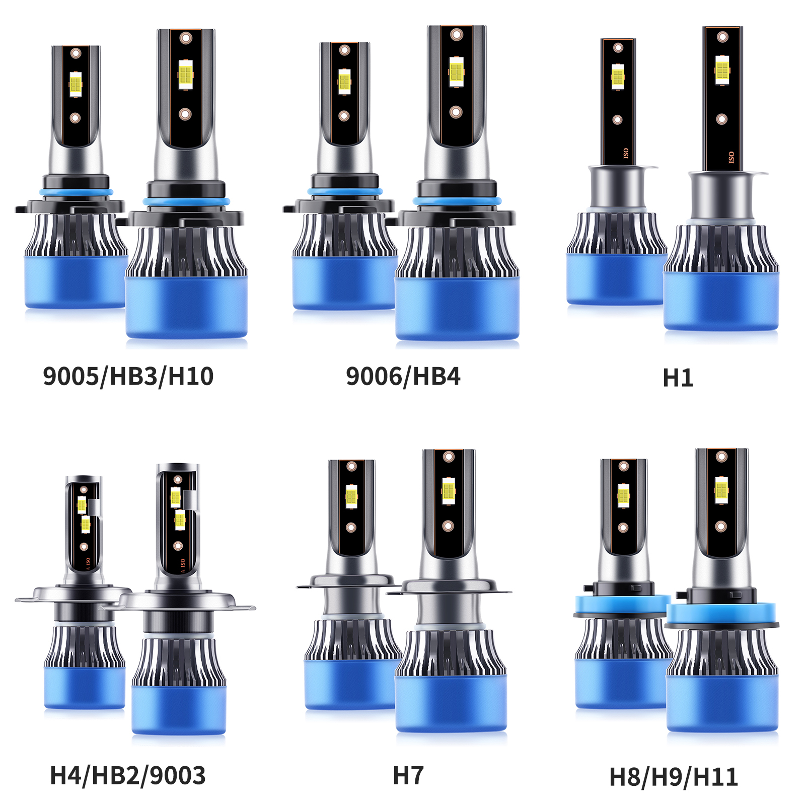 2Pcs IP68 Waterproof Car LED Headlight Bulbs LED Driving Lamp All-in-one Conversion Kit 50W H7