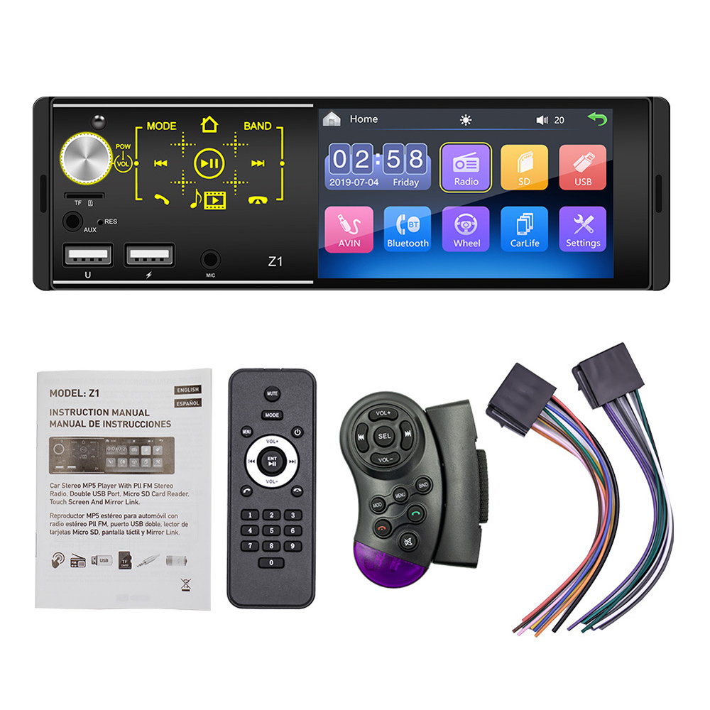 Z1 4.1in Multi-language Car BT MP5 Player Auto Touched Screen Car Music and Video Player Auto Multi-media Player Radio Receiver