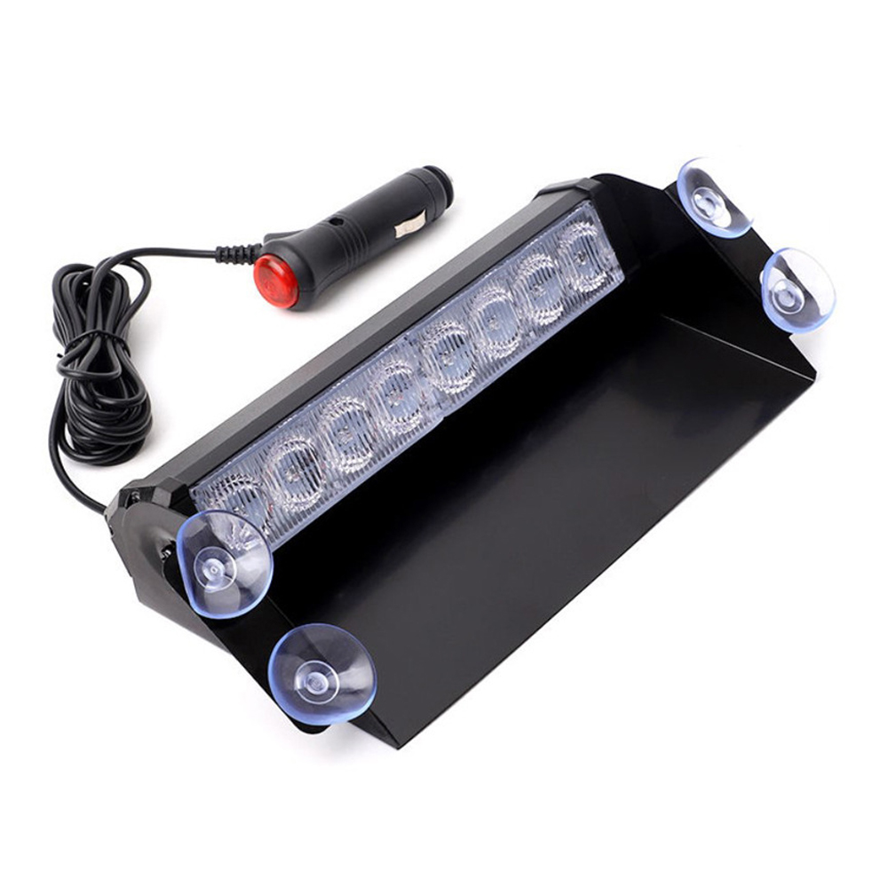 Car Truck Strobe Light 8 LED Suction Cup Lamp Front Windshield Traffic Advisor Safety Warning Light with 3 Flashing Modes for Car Vehicle Truck