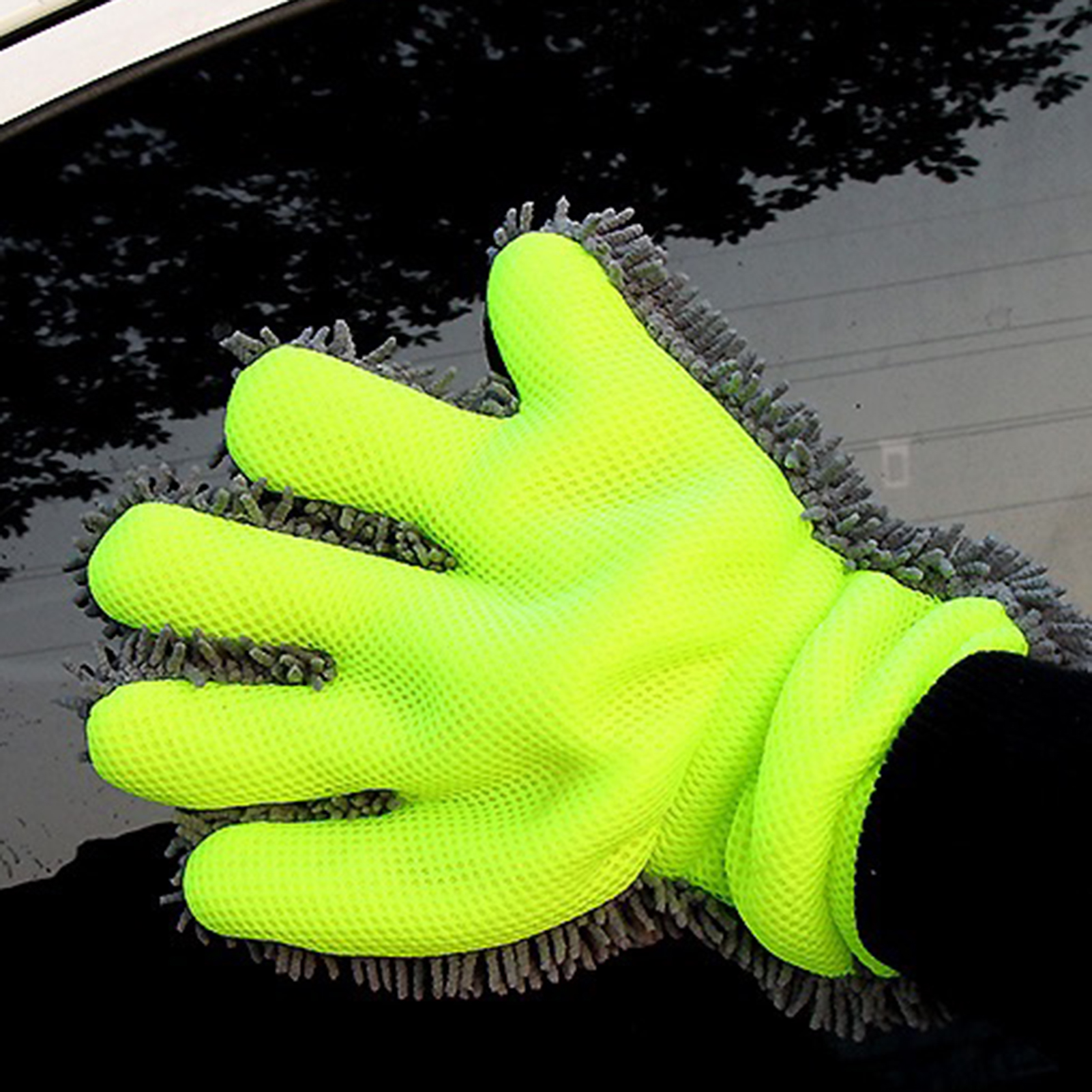 Palm Shape Ultra Portable Microfiber Multifunctional Car Wash Mitt Anti Scratch Wash Glove