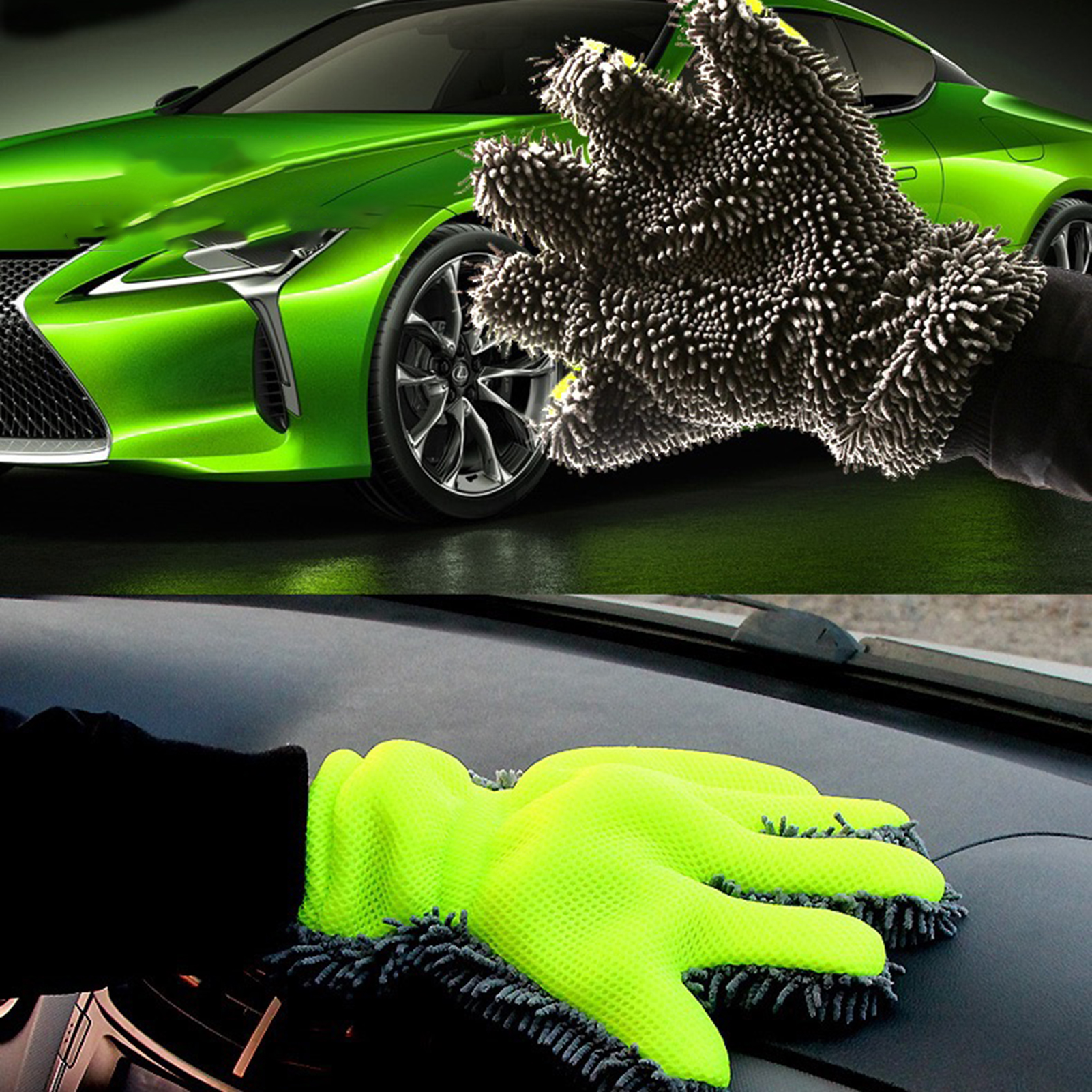 Palm Shape Ultra Portable Microfiber Multifunctional Car Wash Mitt Anti Scratch Wash Glove