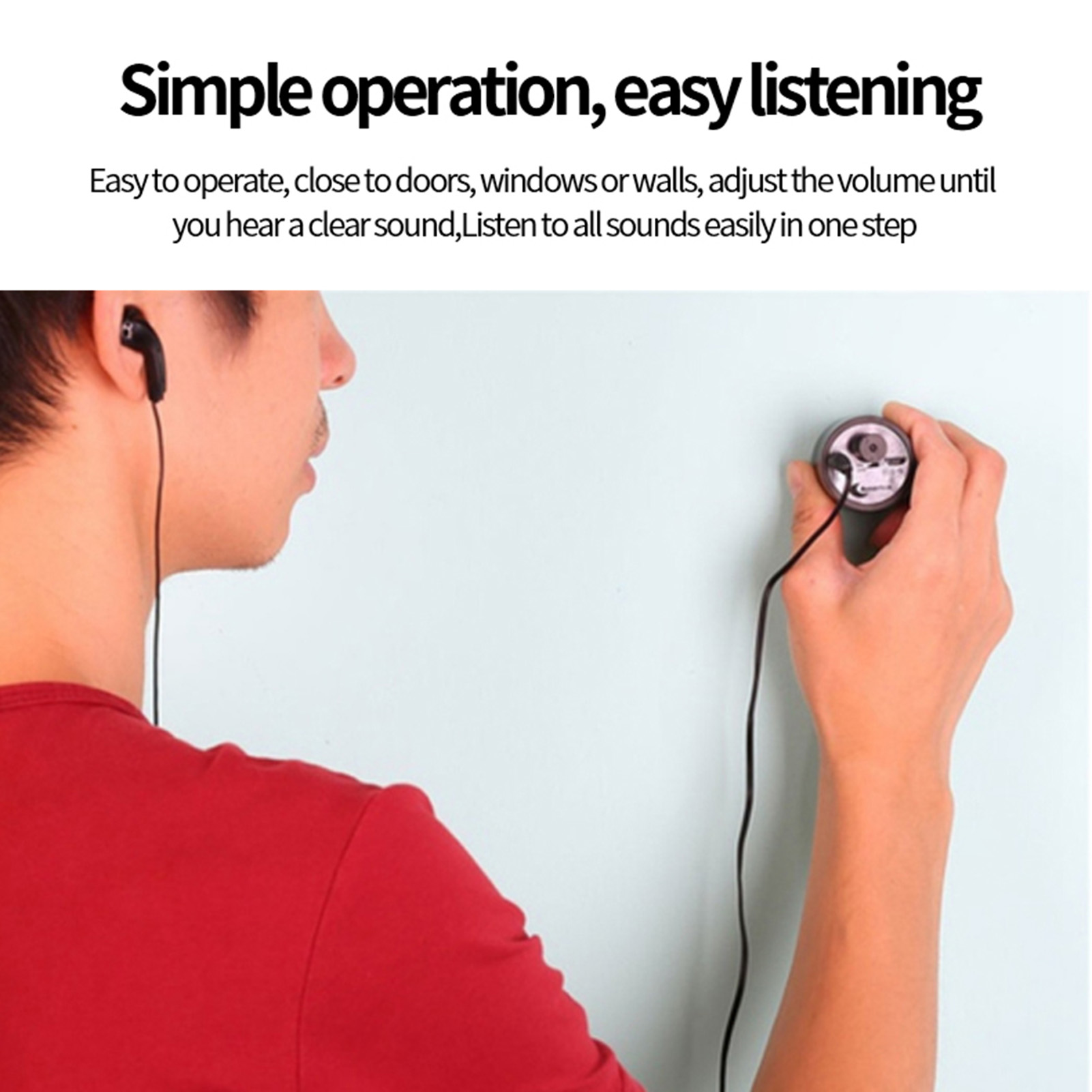 Sound Amplifier Wall Listening Device Audio Listening Wiretap Device Audio Ear Listening Sound Monitor Through Wall/Door