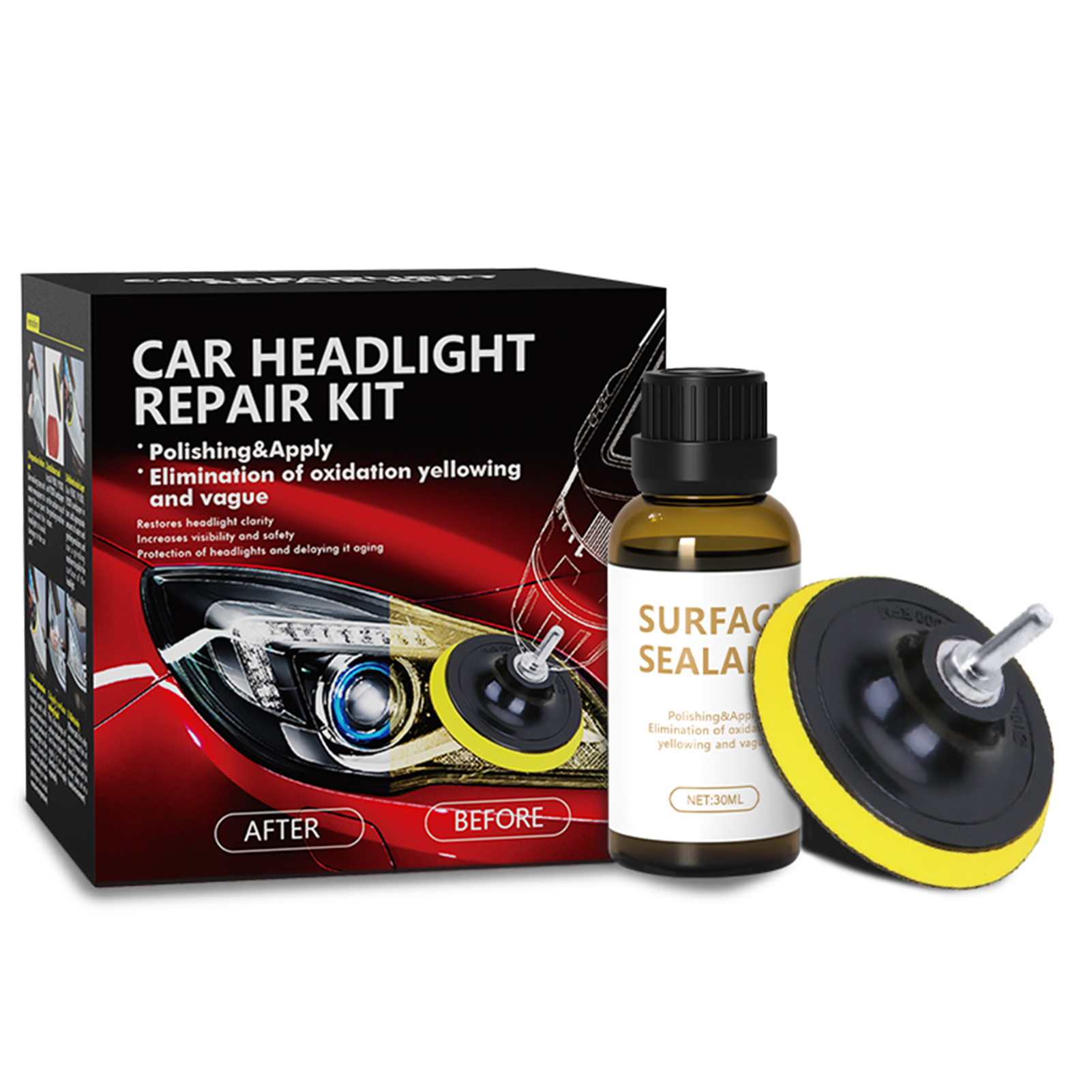 Car Headlight Restoration Kit  Headlamp Lens Restore Oxidation Yellow Scratch Repair Liquid Polymer Chemical Polishing