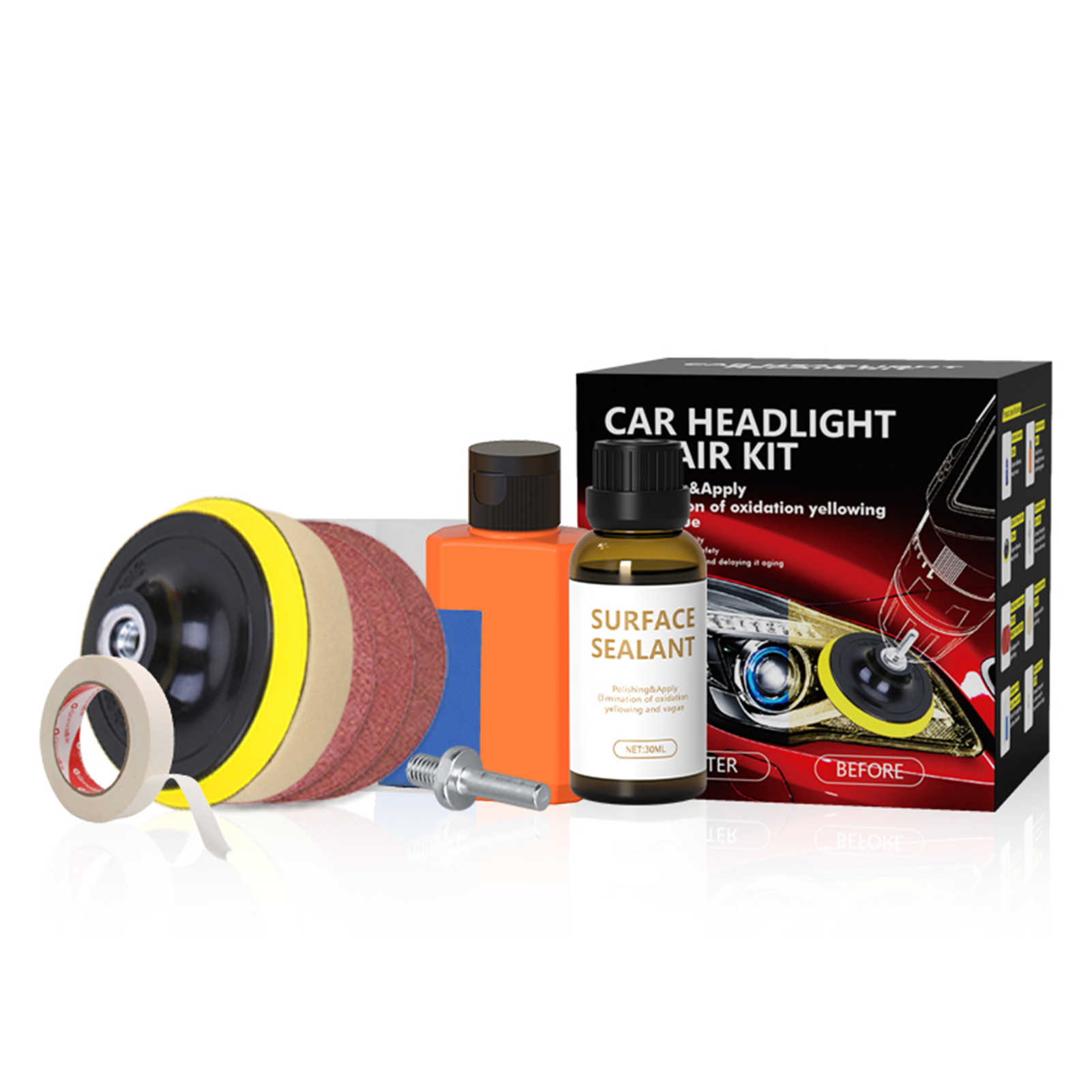 Car Headlight Restoration Kit  Headlamp Lens Restore Oxidation Yellow Scratch Repair Liquid Polymer Chemical Polishing