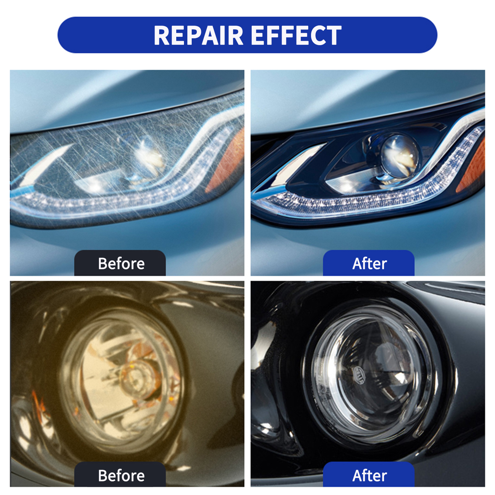 Car Headlight Restoration Kit  Headlamp Lens Restore Oxidation Yellow Scratch Repair Liquid Polymer Chemical Polishing