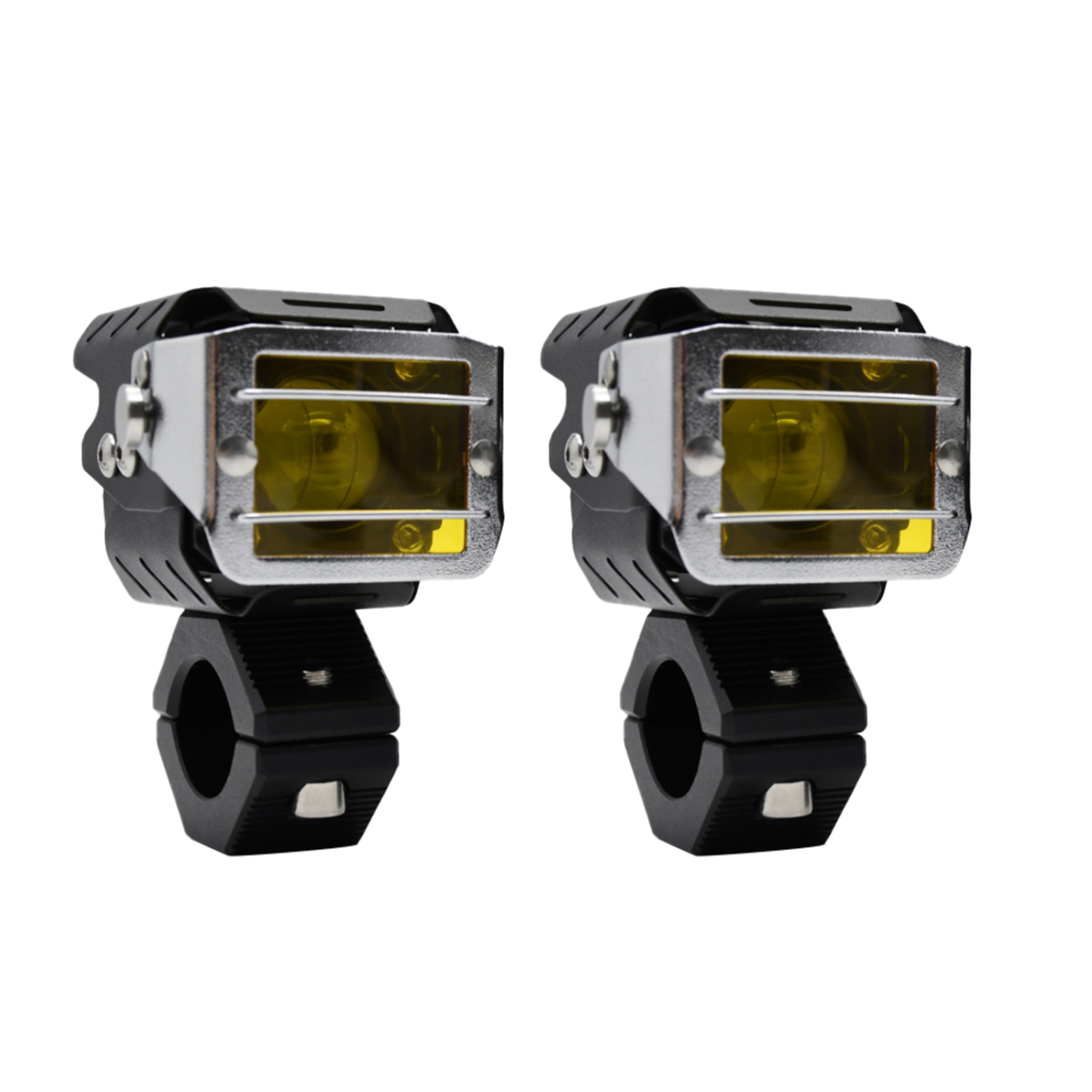 2Pcs Motorcycle Spotlight Front LED Driving Lights 9000LM 90W 6000K Headlight 4 Mode High Low Beam