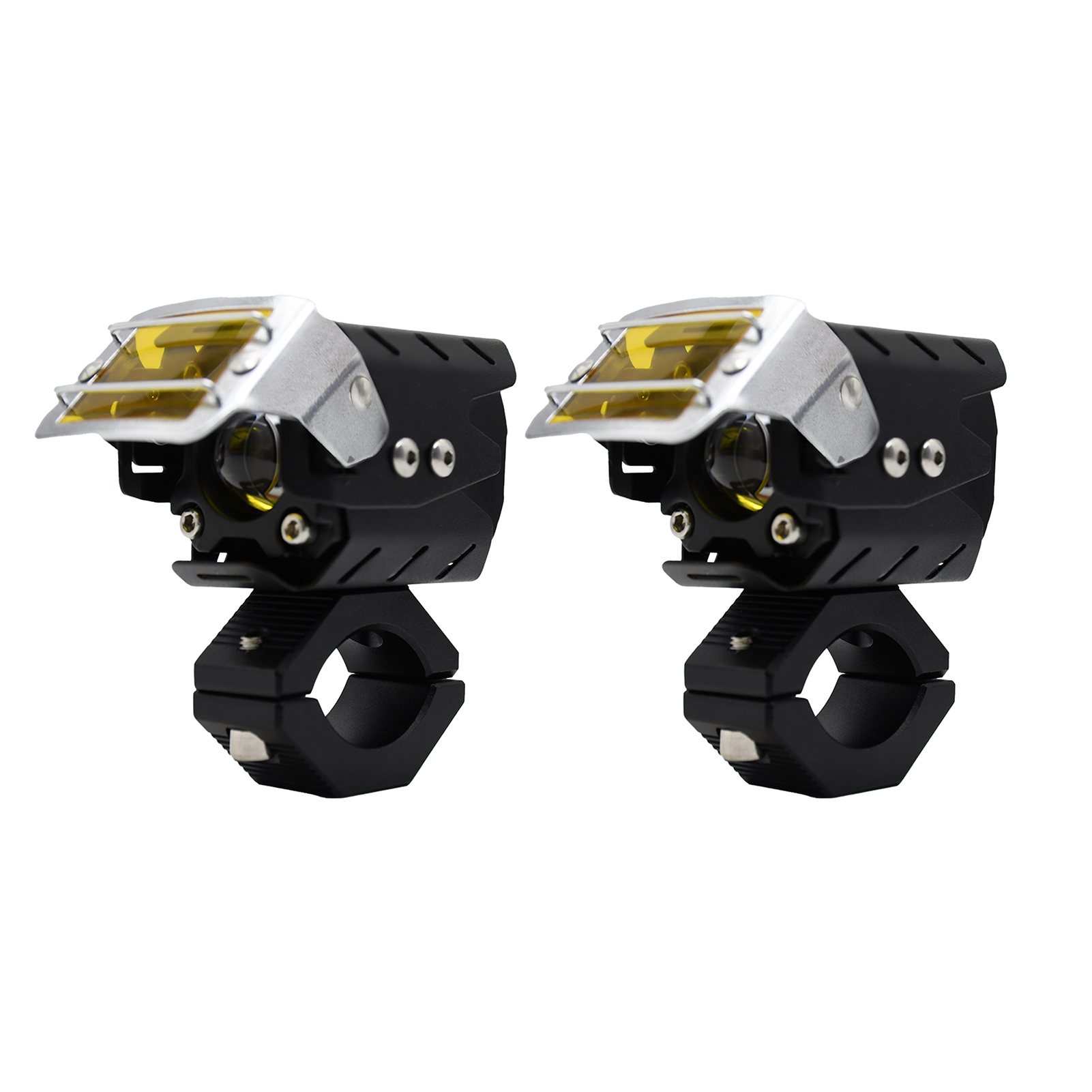 2Pcs Motorcycle Spotlight Front LED Driving Lights 9000LM 90W 6000K Headlight 4 Mode High Low Beam