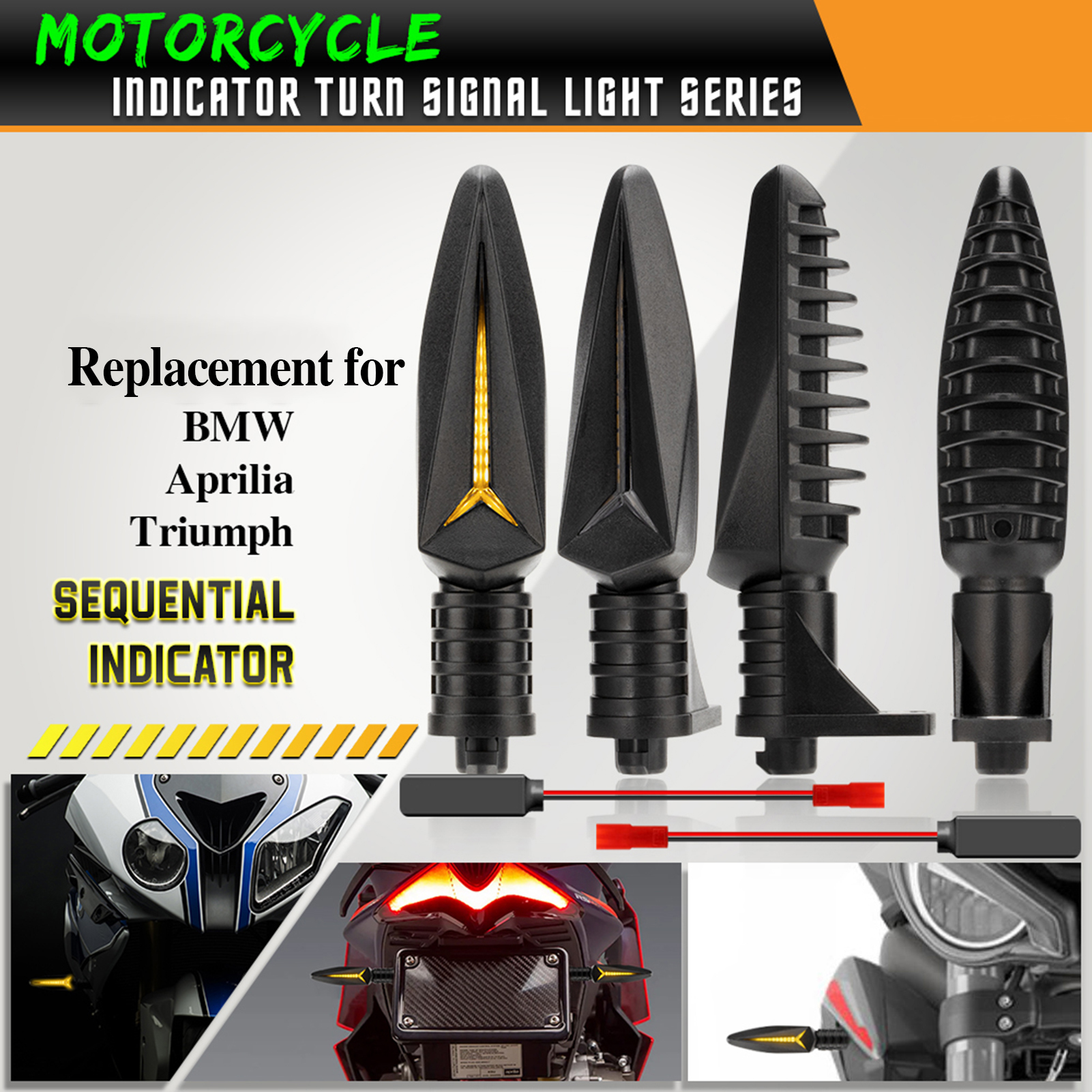 Motorcycle LED Turn Signal Indicator Light Replacement for BMW Aprilia Triumph Motorcycle