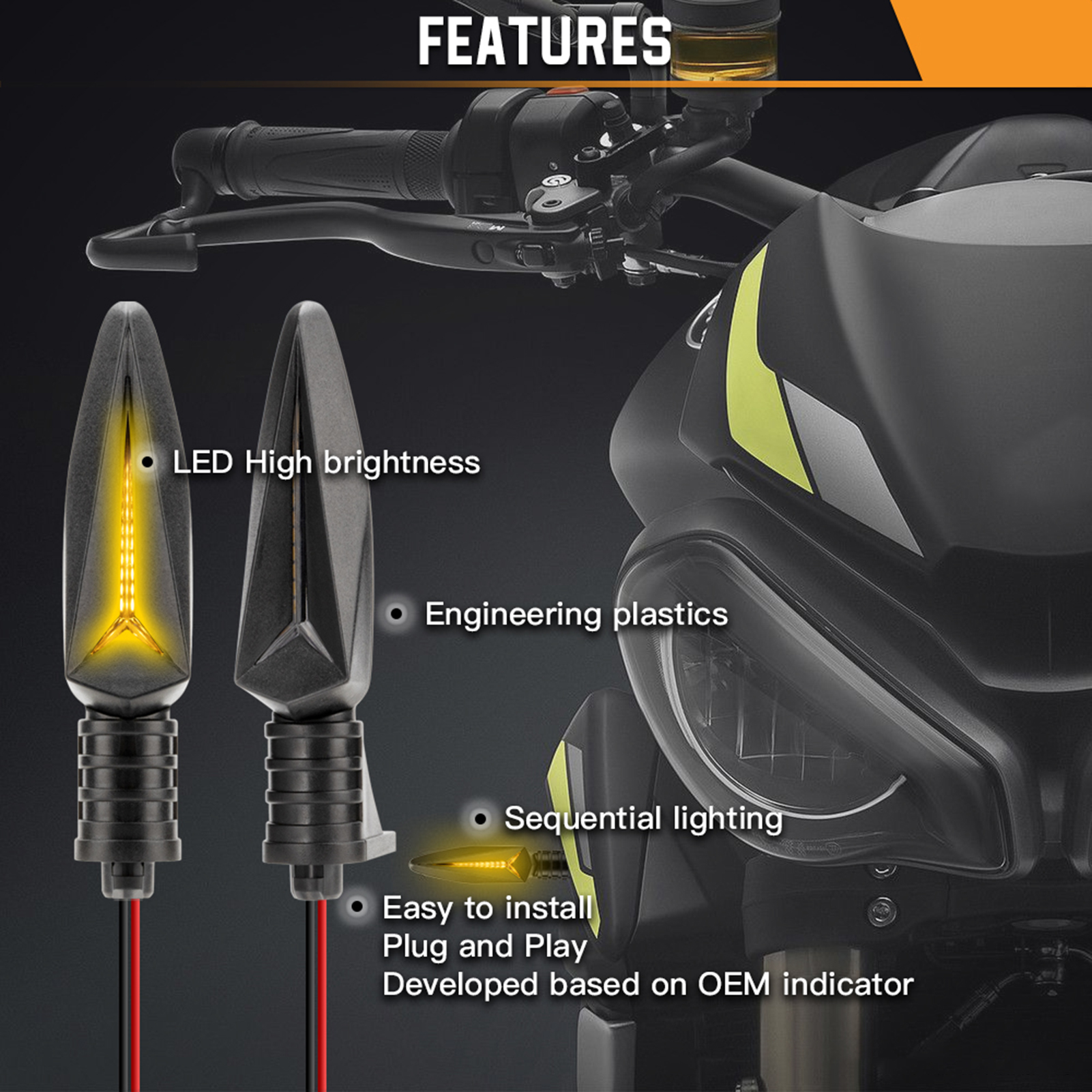 Motorcycle LED Turn Signal Indicator Light Replacement for BMW Aprilia Triumph Motorcycle