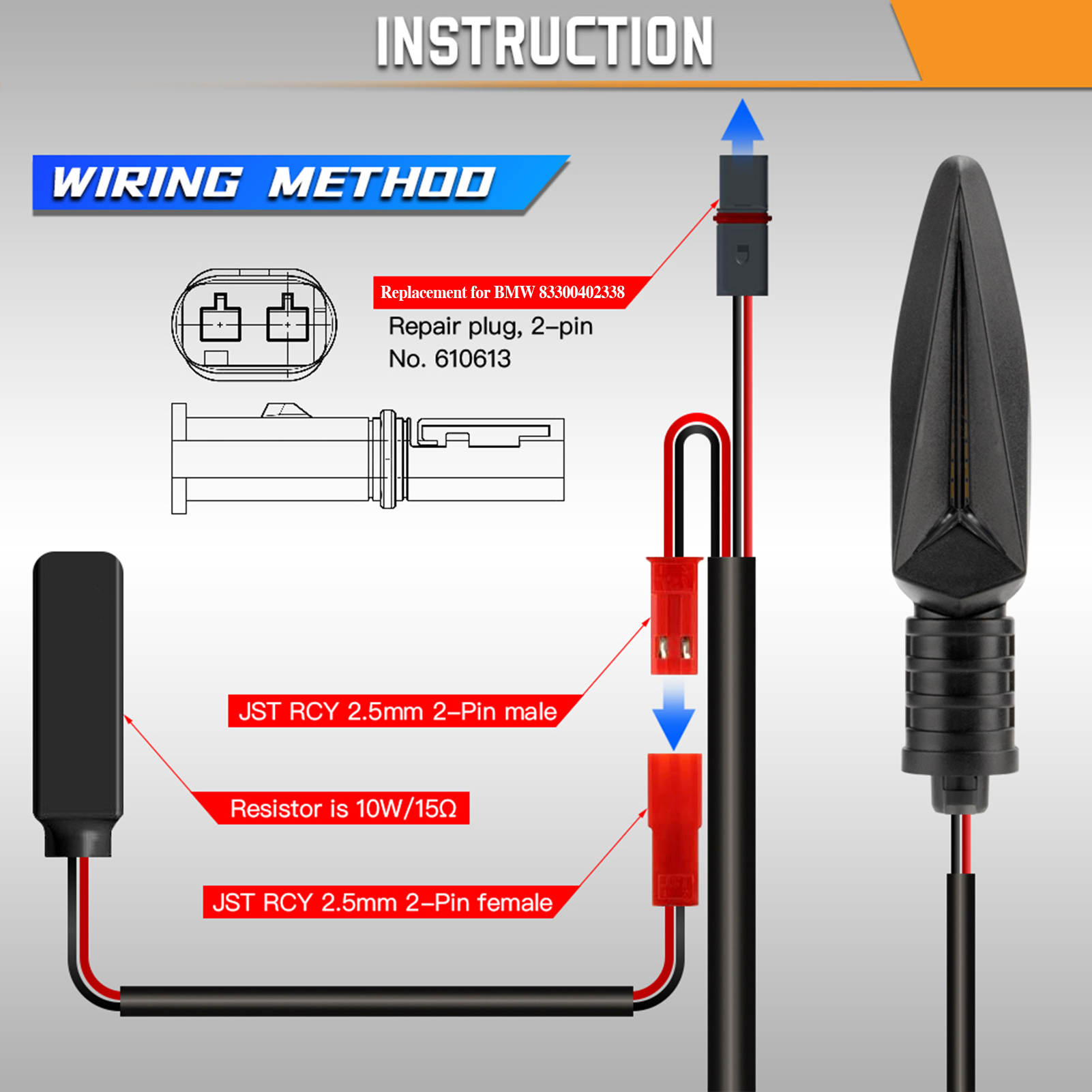 Motorcycle LED Turn Signal Indicator Light Replacement for BMW Aprilia Triumph Motorcycle