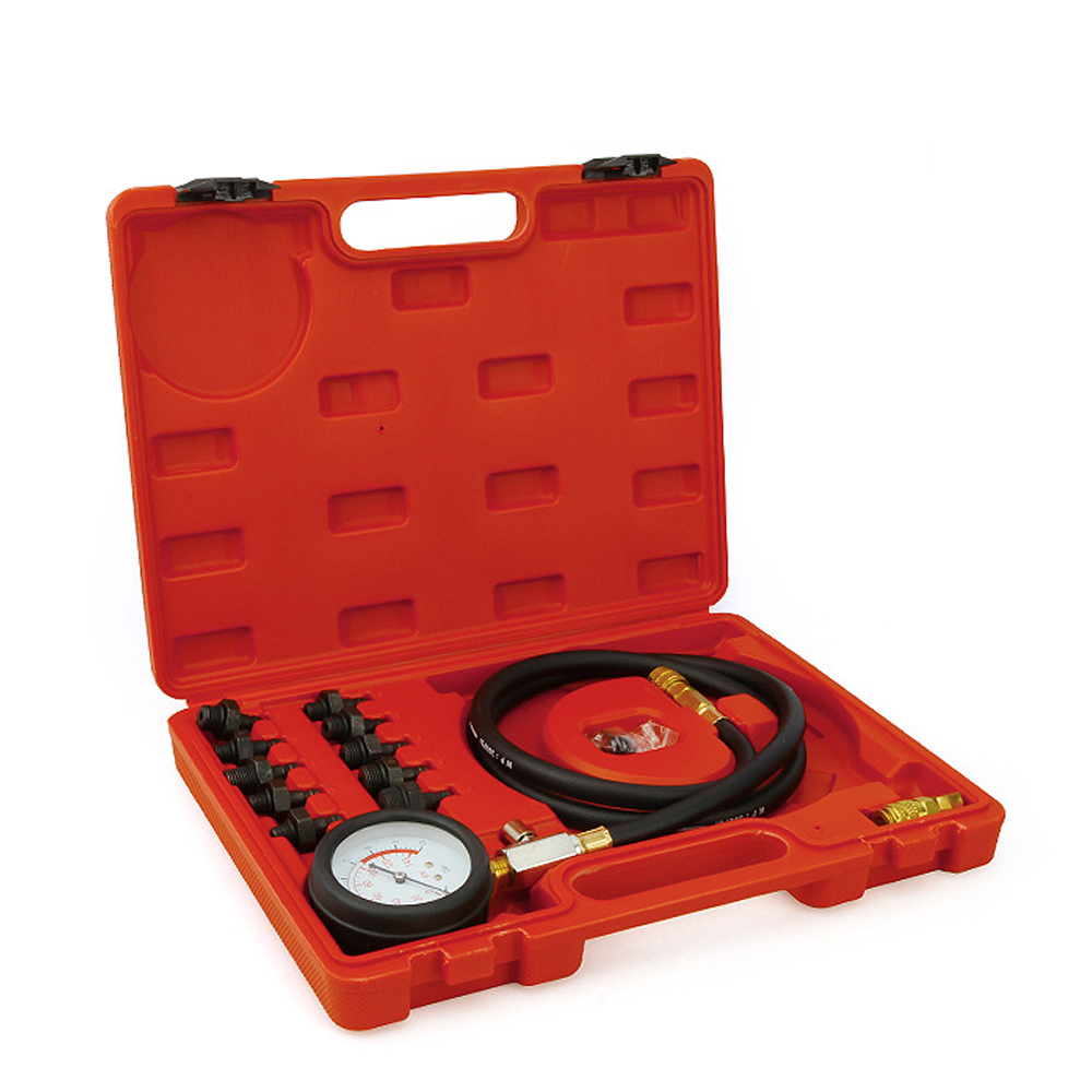 13pcs Engine Oil Pressure Test Kit Auto Repairing Cylinder Pressure Tester Car Garage Tool Oil Pressure Detection Gauge