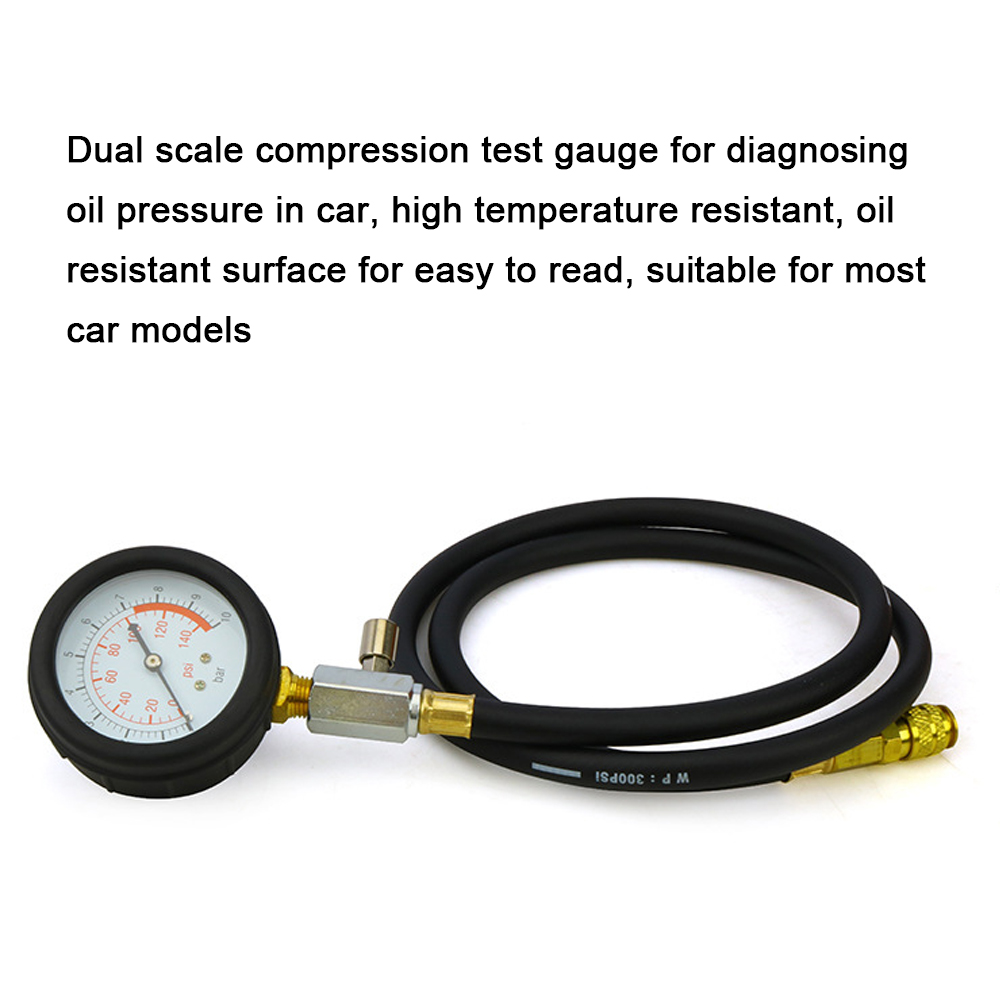 13pcs Engine Oil Pressure Test Kit Auto Repairing Cylinder Pressure Tester Car Garage Tool Oil Pressure Detection Gauge