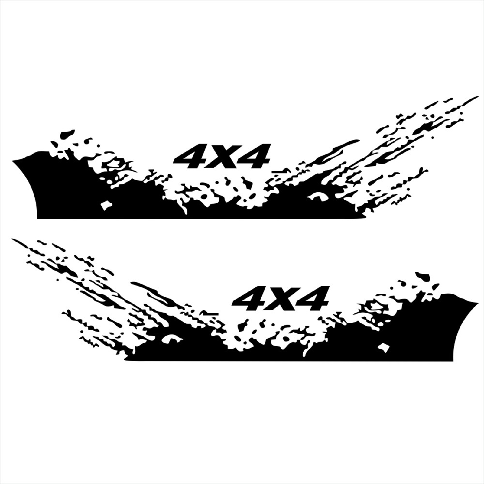 4PCS Car Stickers 4X4 Off Road(40*10cm)+Mountain Graphic Decal(190*50cm) Sticker for Car Truck Exterior Accessories Black