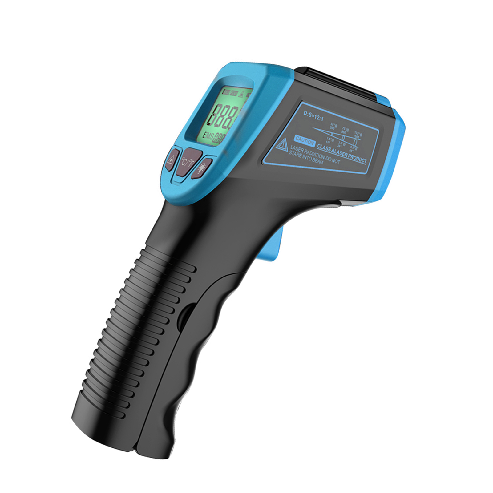 Infrared Thermometer, Non-Contact Digital Laser Temperature Gun -58°F to 1112°F (-50°C to 600°C) with LCD Display,blue