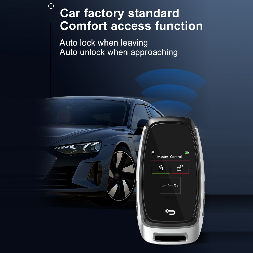 Car Intelligent Key with LCD Touchscreen Comfort Access Keyless Entry Touchless Remote Control Door Lock for All One-Button Starts Stop Engine Models