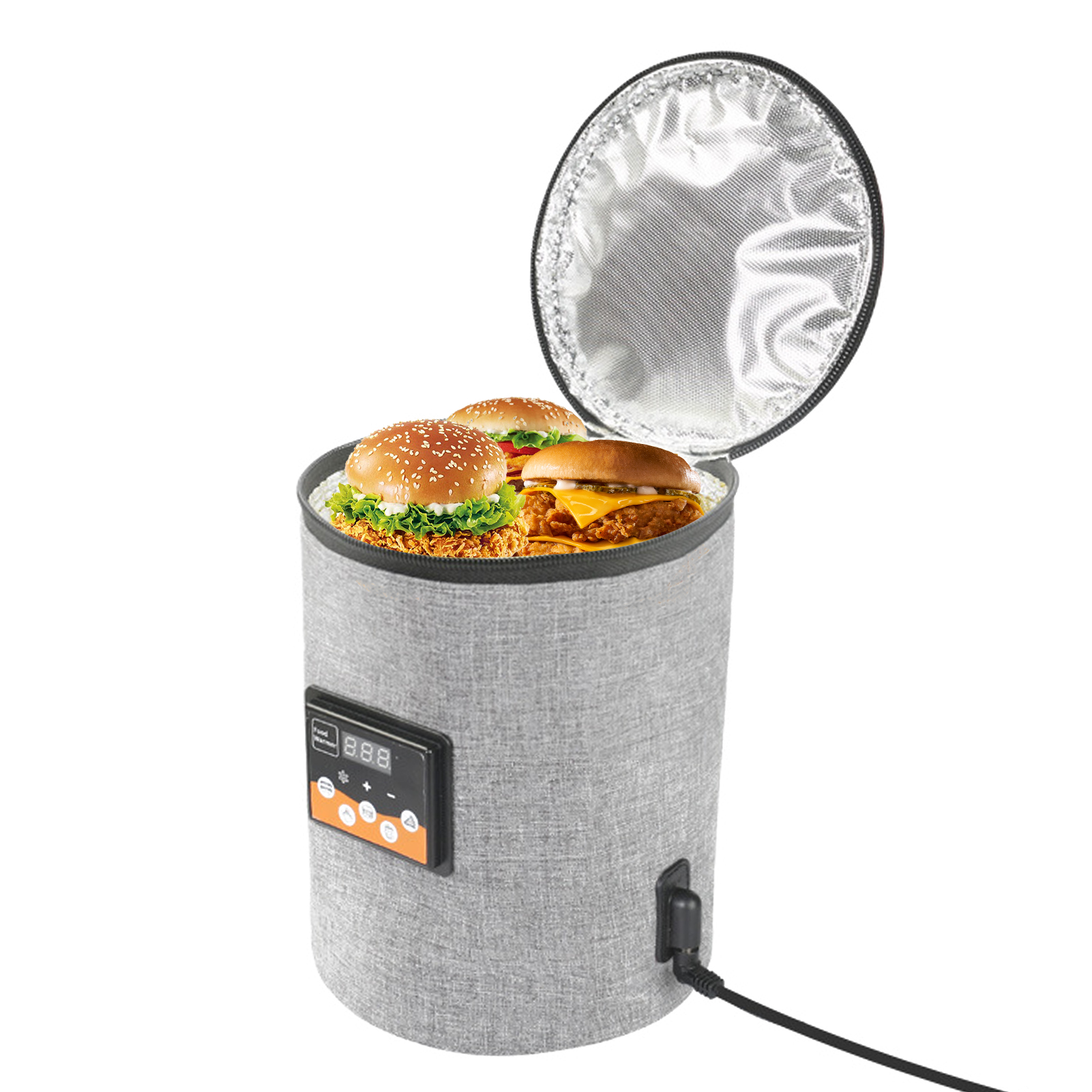 Portable Oven 12V Car Food Warmer Personal Mini Oven with Digital Display Temperature Preset Electric Car Heating Lunch Box for Road Trip Camping Picnic On The Go Office Work