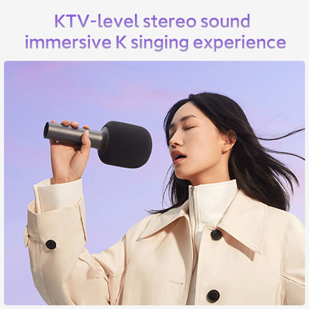 Xiaomi MIJIA Karaoke Microphone Wireless BT 5.1 Mic w/DSP Chip/Noise Cancellation/Stereo Sound/2500mAh Rechargeable Handheld Speaker