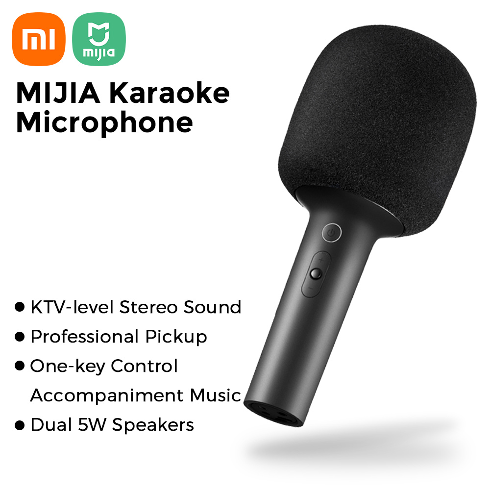 Xiaomi MIJIA Karaoke Microphone Wireless BT 5.1 Mic w/DSP Chip/Noise Cancellation/Stereo Sound/2500mAh Rechargeable Handheld Speaker