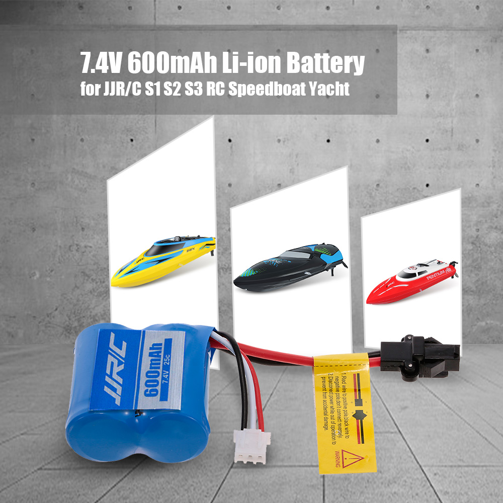 18350 7.4V 600mAh Li-ion Battery for JJR/C S1 S2 S3 H100 H106 RC Speedboat Yacht