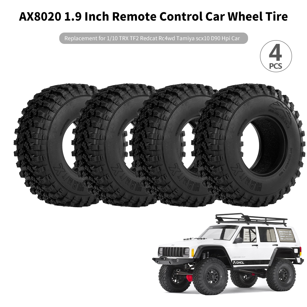 4PCS AX8020 1.9 Inch Remote Control Car Wheel Tire Replacement for 1/10 TRX TF2 Redcat Rc4wd Tamiya scx10 D90 Hpi Car