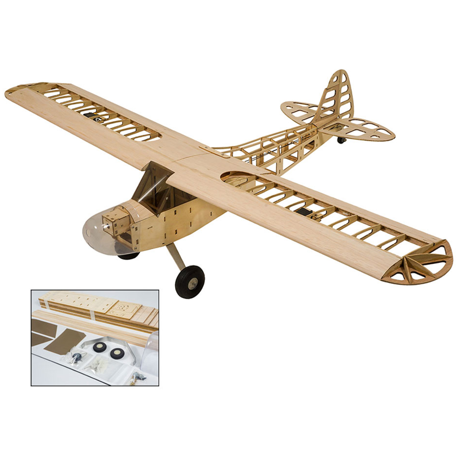 Dancing Wings Hobby S0801 Balsa Wood RC Airplane 1.2M Piper Cub J-3 Remote Control Aircraft KIT Version DIY Flying Model