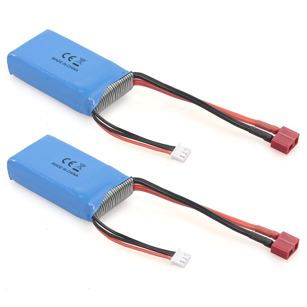 RC Li-Po Battery 7.4V 1500mAh 25C 2S Rechargeable with T Plug for RC Drone Car Boat Helicopter Airplane 2pcs