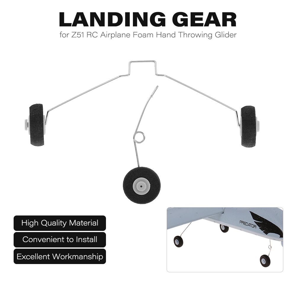 Landing Gear w/Wheels for Z51 RC Airplane Foam Hand Throwing Glider Drone DIY