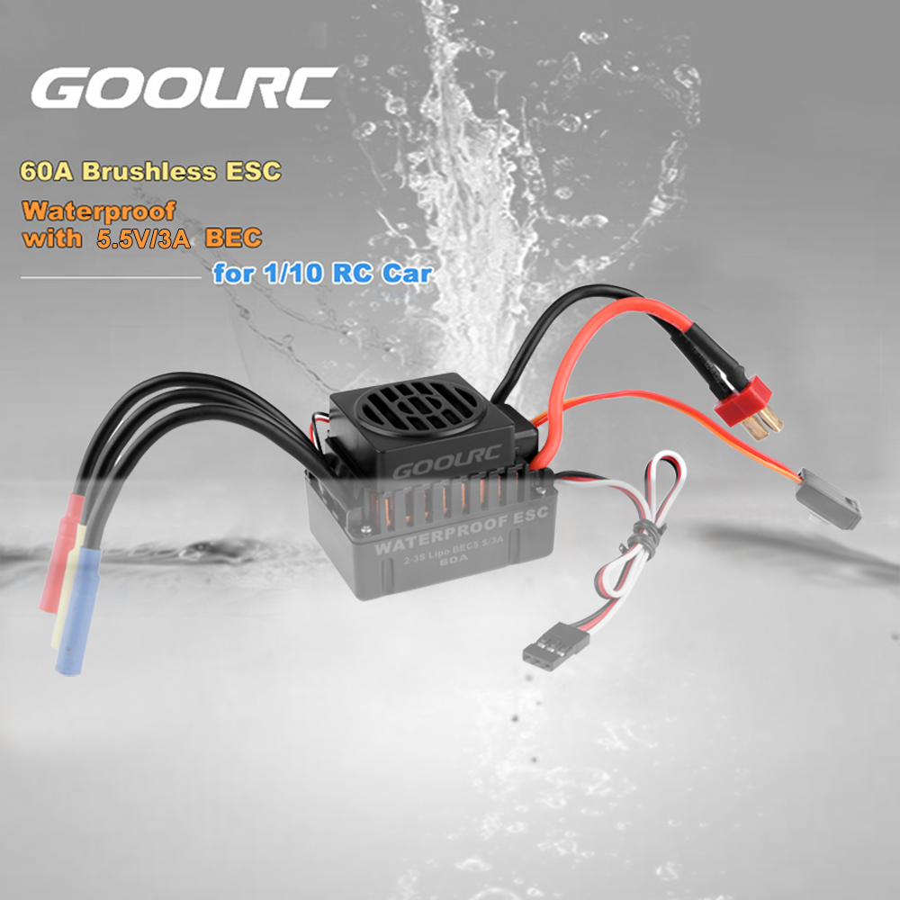 GOOLRC Waterproof BL3650 3100KV Brushless Motor with 60A ESC for 1/10 RC Car Off-road Truck