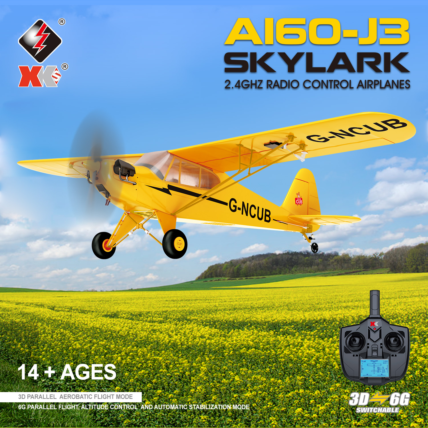 Wltoys XK A160 RC Plane 5 Channel Brushless Remote Control Airplane for Adults Stunt Flying 3D 6G Mode Upside Down RC Aircraft