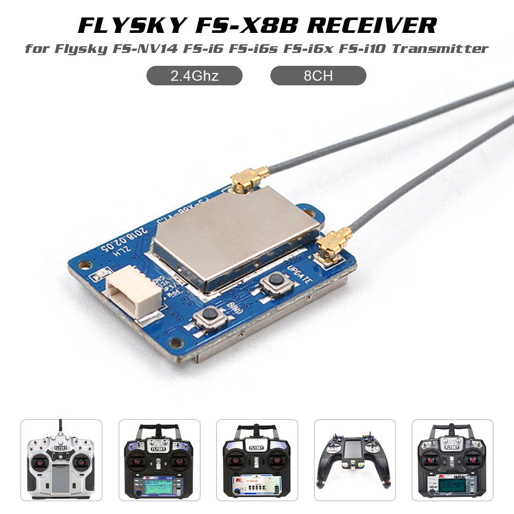 Flysky FS-X8B Receiver 8CH 2.4G i-Bus/PPM Receiver for FS-Nirvana FS-NV14 FS-i6 FS-i6s FS-i6x FS-i8 FS-i10 Transmitter RC Quadcopter