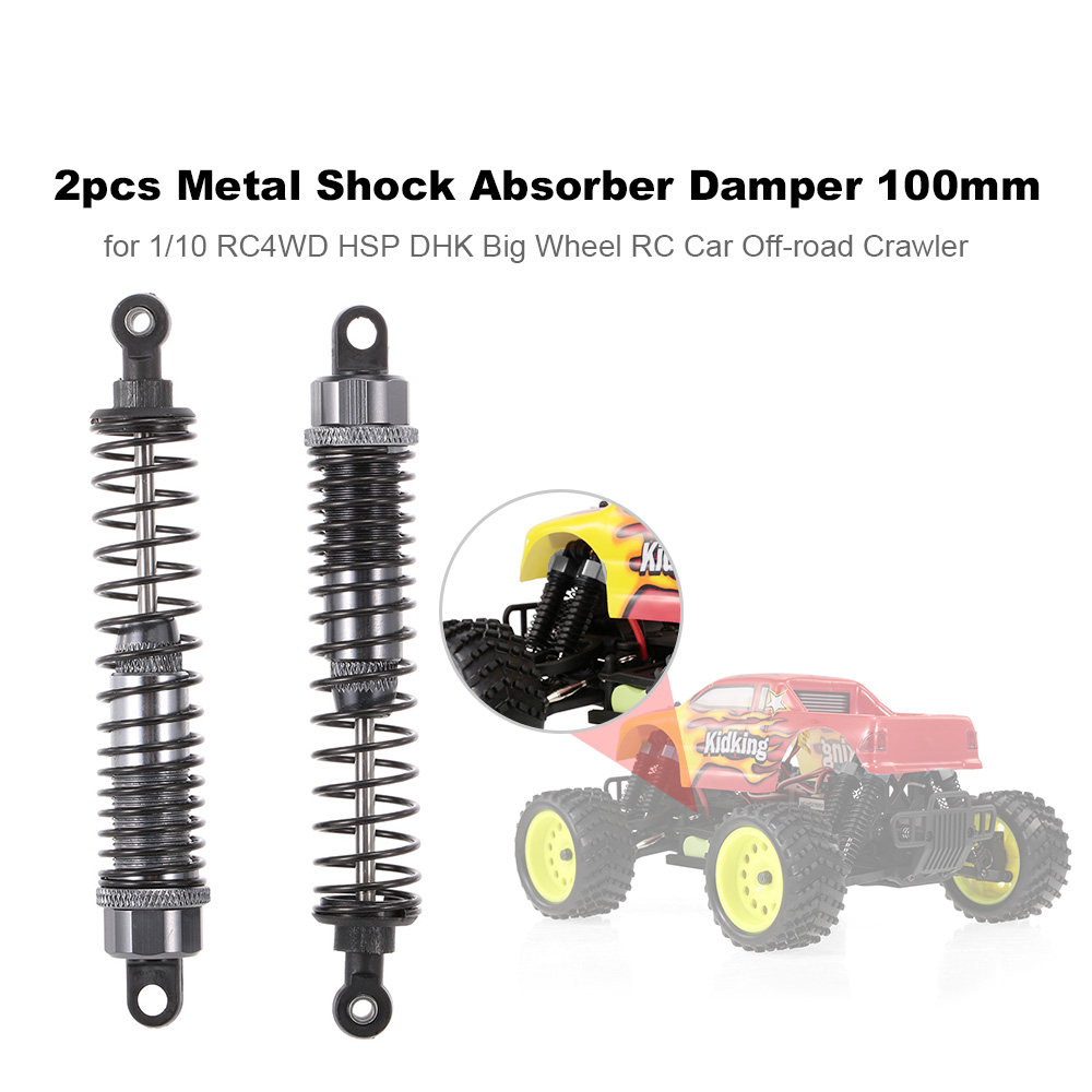 2pcs RC Car Parts Metal Shock Absorber Damper 100mm for 1/10 RC4WD HSP DHK Big Wheel RC Car Off-road Crawler