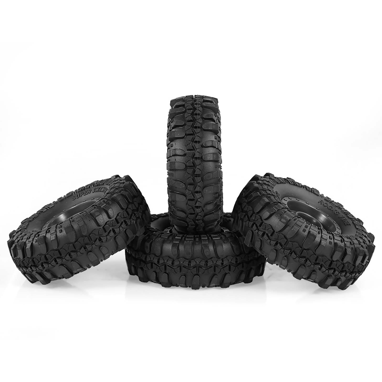 4pcs AUSTAR 110mm 1.9 Inch Rim Rubber Tyre Tire Wheel for 1/10 RC Car Traxxas HSP Redcat RC4WD Tamiya Axial SCX10 D90 HPI RC Rock Crawler