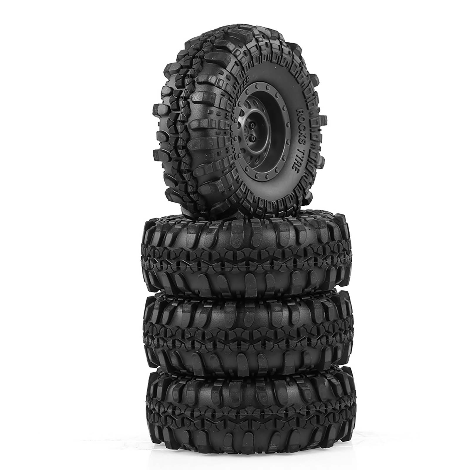 4pcs AUSTAR 110mm 1.9 Inch Rim Rubber Tyre Tire Wheel for 1/10 RC Car Traxxas HSP Redcat RC4WD Tamiya Axial SCX10 D90 HPI RC Rock Crawler