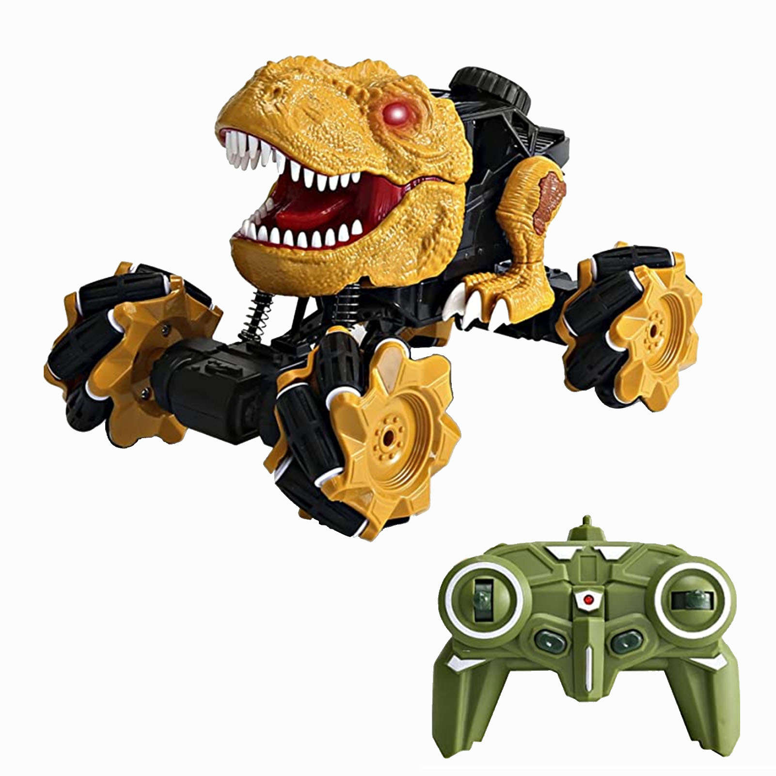 RC Stunt Car for Kids 2.4GHz Remote Control Car 1/18 RC Dinosaur Car Roar 360° Rotation Lateral Shift