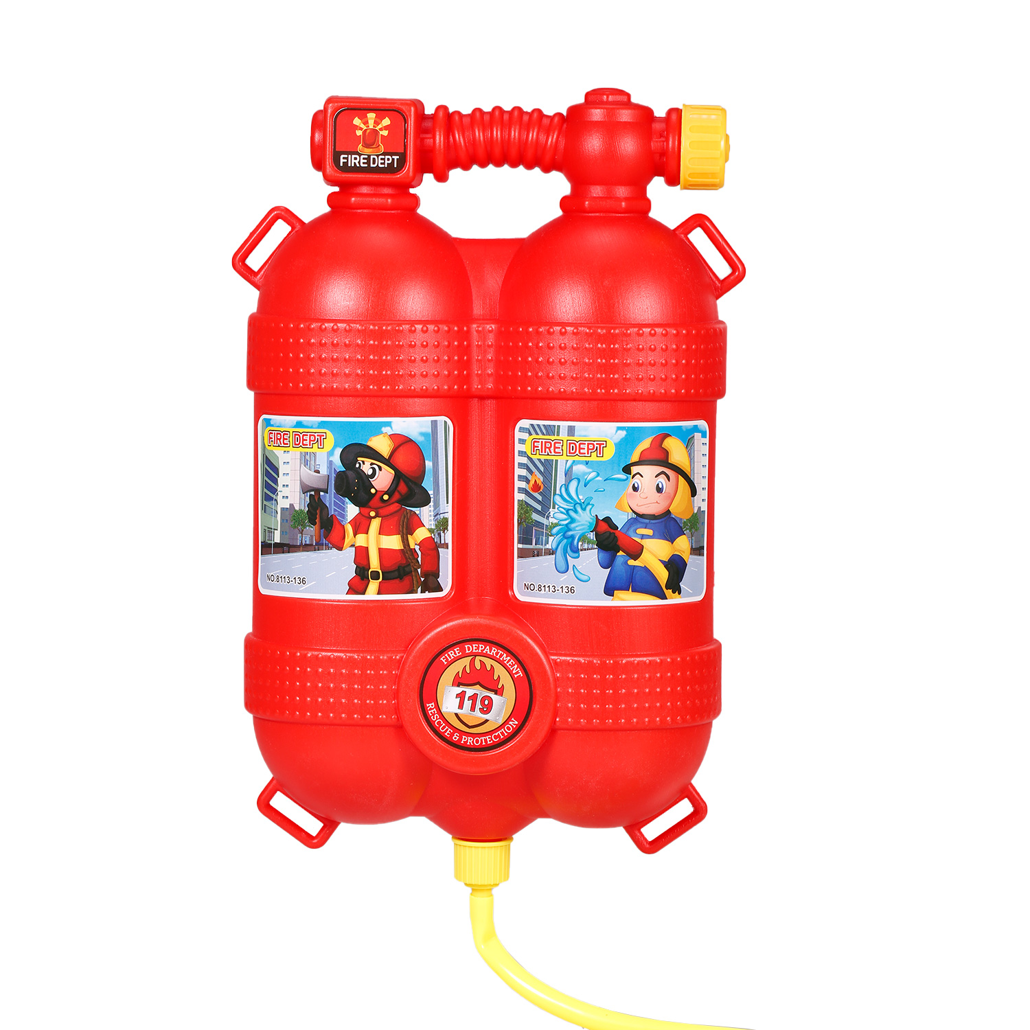 Fireman Toys Backpack Water Spraying Toy Extinguisher with Nozzle and Tank Set Children Outdoor Water Beach Toy for Kids Gifts