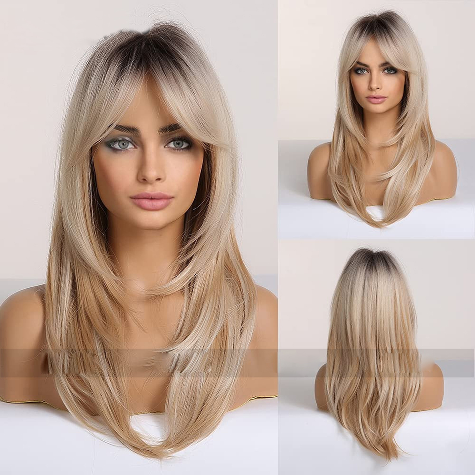 Long Wig Natural Synthetic High Temperature Fibre Hair Wig for Daily Wear/Dating/Theme Party