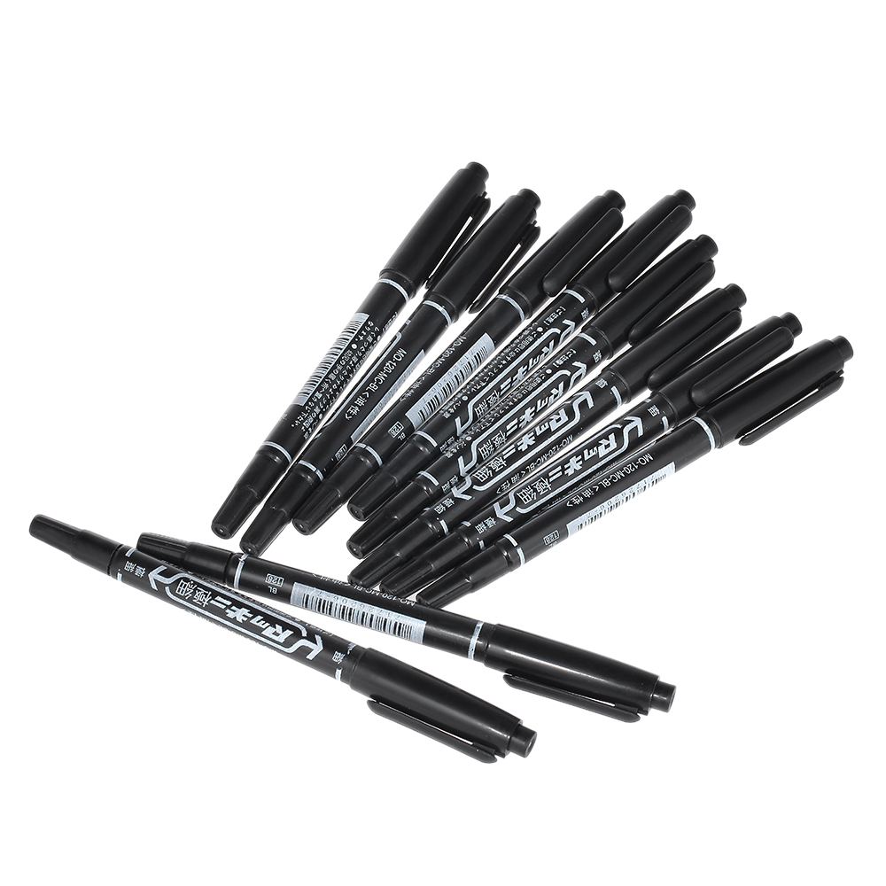 10Pcs Double-headed Tattoo Skin Marker Pen Tattooing Piercing Marking Pen for Permanent Tattoo Tool