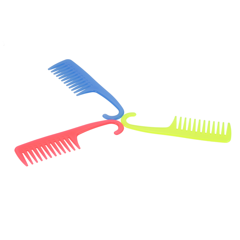 Creative Hair Comb Large Wide Tooth Comb with Hanger ABS Plastic Anti-Static Detangling Comb Wide Teeth Hairdressing Color Random