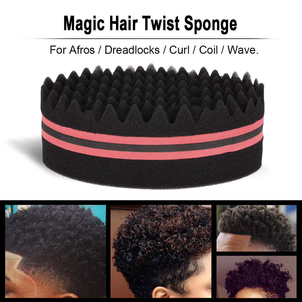 1Pc Oval Brush for Afros Dreadlocks Curl Coil Wave Double-sided Hair Twist Sponge Magic Hair Braider Random Color