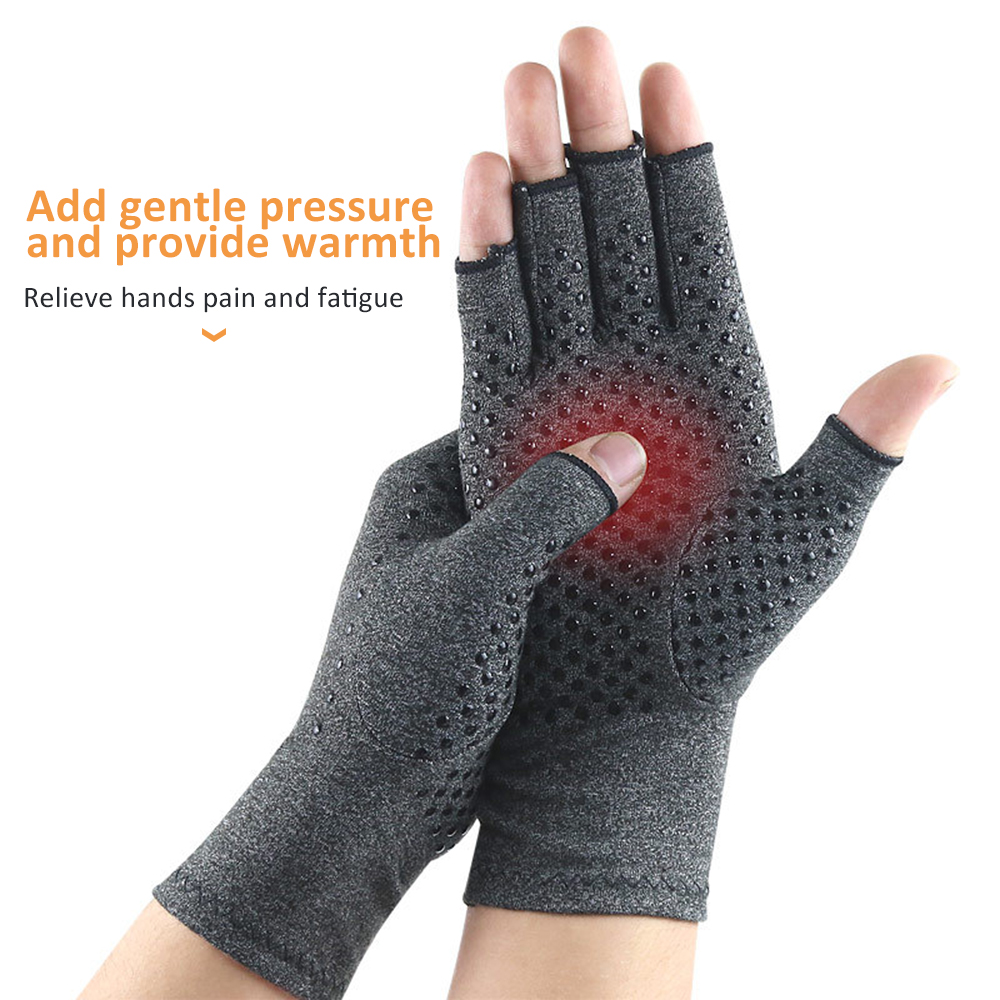 Anti-slip Fingerless Arthritis Gloves Carpal Tunnel Gloves for Computer ...