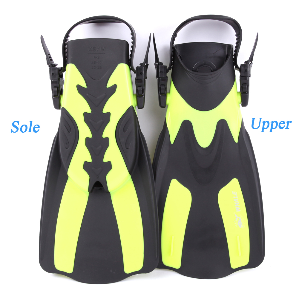 Adult Water Sports Short Snorkeling Swim Fins Flippers W/ Adjustable ...