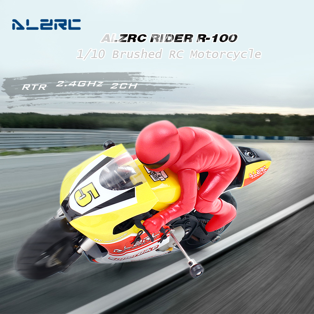 Alzrc Rider R 100 Rtr 1 10 Brushed Rc Motorcycle With 2 4g 2ch Transmitter